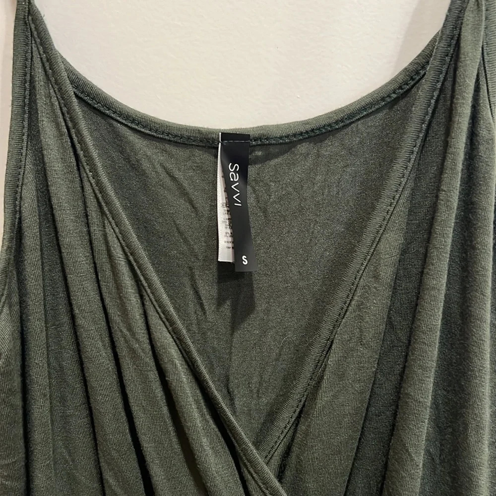 Women’s Green Wrap Jumpsuit Loungewear Closet Staple Summer Tie Waist Dress Moni - Picture 6 of 10